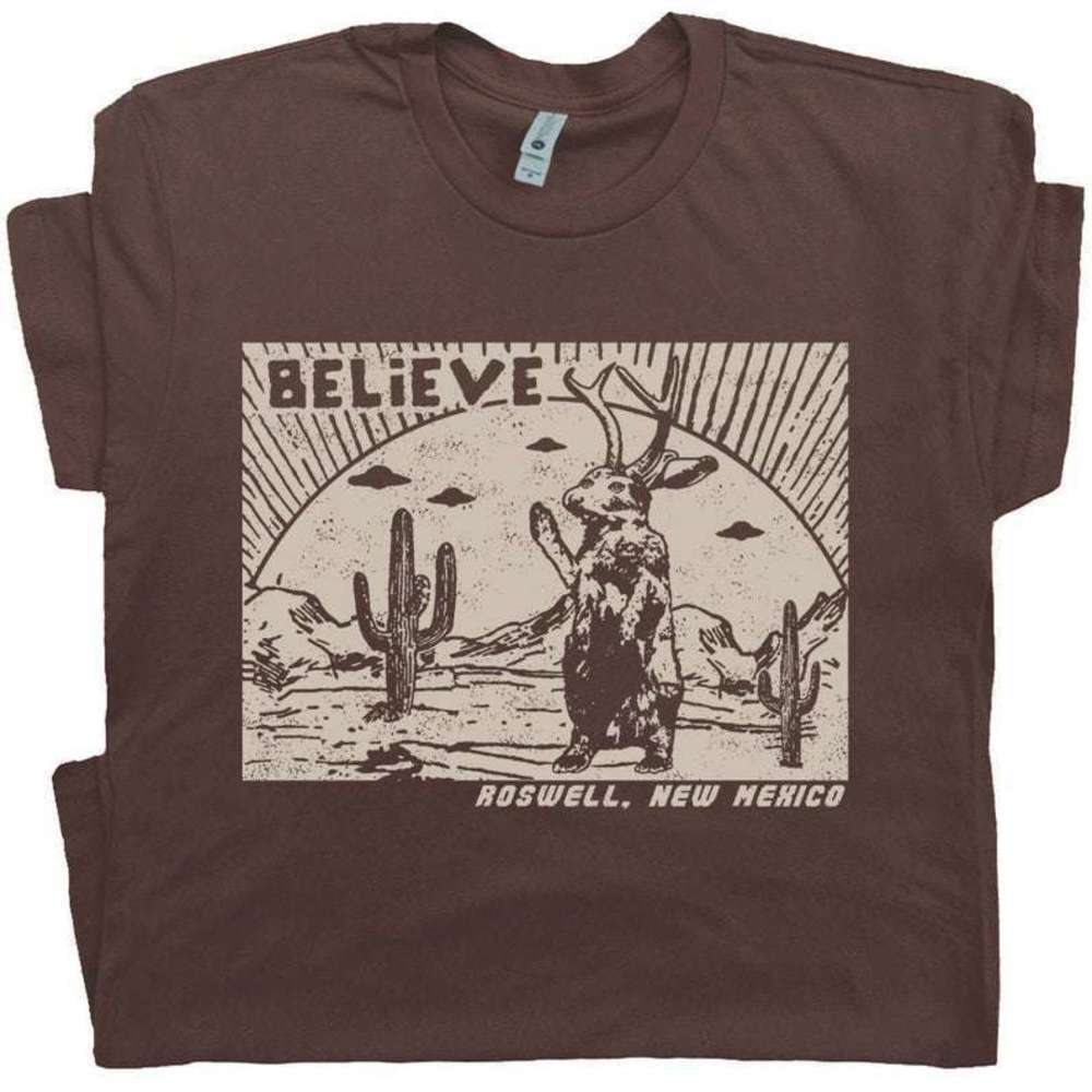 Jackalope Southwest Jackrabbit Roswell New Mexico Desert Graphic T-Shirt - Picture 1 of 4